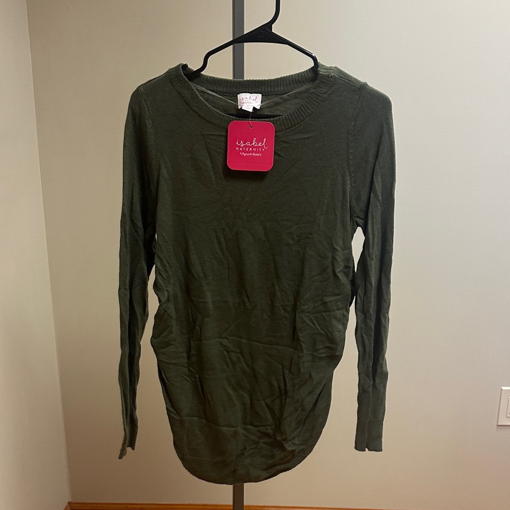 Maternity-Ingrid & Isabel Long Sleeve Olive Top